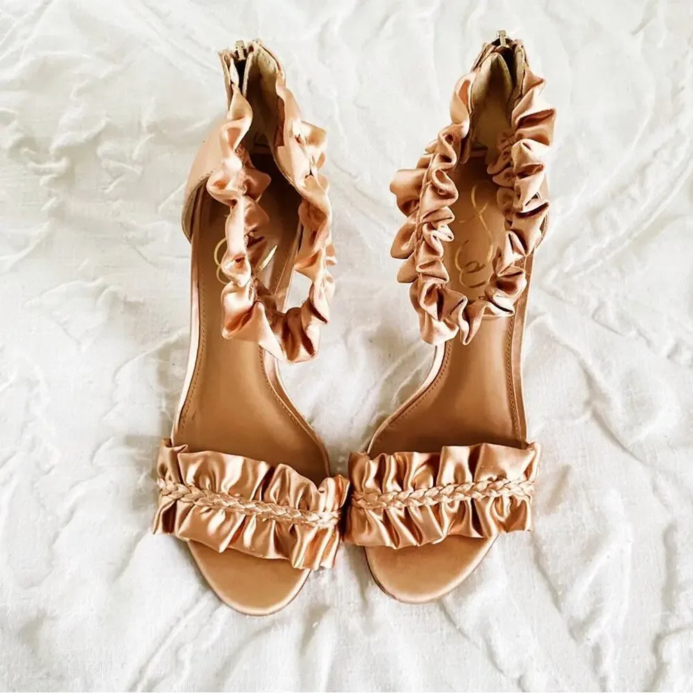 Sam Edelman Sawyer Rosa Satin Heels Size 8